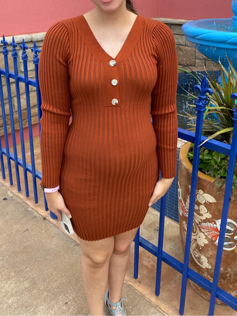 Blooming Jelly Long Sleeve Bodycon Sweater Dress M